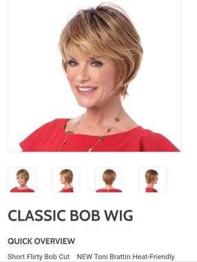 TONI BRATTIN CLASIC BOB WIG IN HARD TO FIND/ DISCONTINUED COLOR- DARK BLONDE NWT